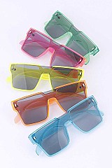 Pack of 12 Neon Shield Inspired Sunglasses