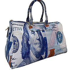 OVERSIZE  Hundred Dollar Bill Print Duffle Bag