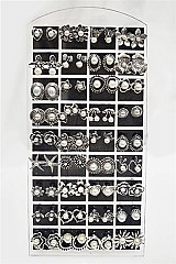 PACK OF 36 PEARL Stud Earring Set with Display Case