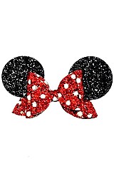 PACK OF 12 ADORABLE ASSORTED GLITTERED MOUSE HAIR CLIP