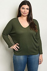 Plus Size Long Sleeve Tunic Top - Pack of 6 Pieces