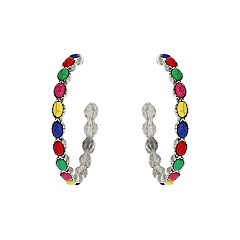 Fashionable Western Tq Semi Hoop Earrings SLE1894