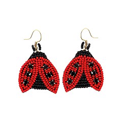 DANGLY LADY BUG EARRING