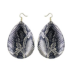 SNAKE PRINT TEARDROP EARRING