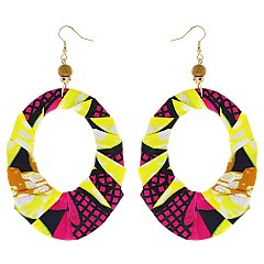 ENCHANTING AFRICAN PRINT FABRIC FISH HOOK EARRING
