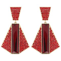 Vintage Glam Crystal Pyramid Drop Earrings