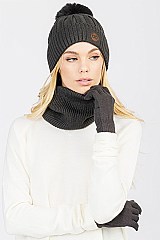 Pack of 12 Lovely Assorted Color Beanie & Infinity Scarf & Glove Set