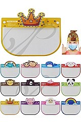 PACK OF 12 CUTE ASSORTED COLOR ANIMAL THEME KIDS FACE SHIELD