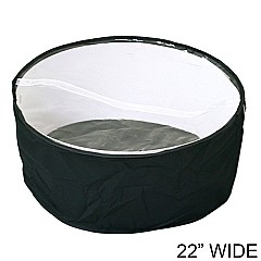 Black Collapsible Fabric Hat Bag With Clear Vinyl Top And Handle