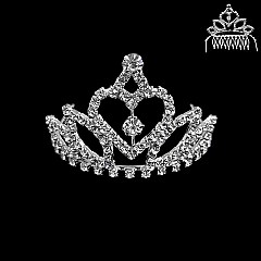 DAINTY HEART RHINESTONE COMB TIARA SLHCW120