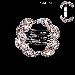 FASHIONABLE 2 PC VINE RHINESTONE MAGNET COMB SLHCY8867