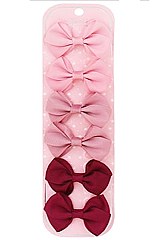 PACK OF 12 ALLURING 6-PC ASSORTED COLOR ALLIGATOR CLIP BOW SET