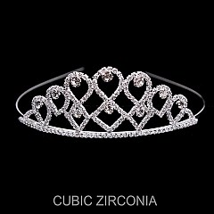 ELEGANT TEARDROP CUBIC ZIRCONIA TIARA