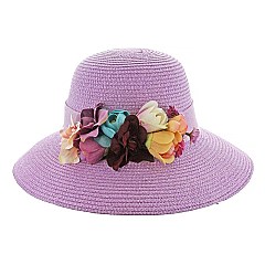 Summer Purple Popular Spring Hat With Center Corsage