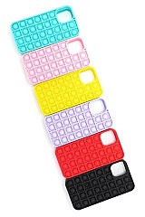 PACK OF (12 PCS)  ASSORTED COLOR PUSH POP IT SHOCKPROOF PHONE CASE