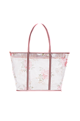 Transparent Clear Summer Tote bag with Roses print