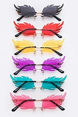 Pack of 12 Feather Cat Eye Iconic Sunglasses
