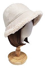 REVERSIBLE SUEDE - SHERPA FASHION Soft Winter Bucket Hat