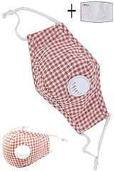 PACK OF 12 REUSABLE  PLAID MASK WITH FILTER SLOT