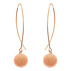 Textured Metal Ball Long Fish Hook Earring