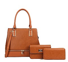 3 IN 1 Quality Satchel - Cross-Body Set With Wallet