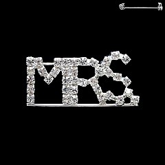 Wedding Novelty Rhinestone Text "MRS" Brooch Pin SLPLM1010