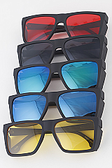 Pack of 12 Pop Color Lens Rectangle Sunglasses
