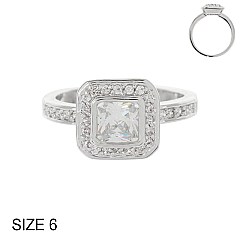 RADIANT CUT CUBIC ZIRCONIA ENGAGEMENT STYLE RING SLR1246SI