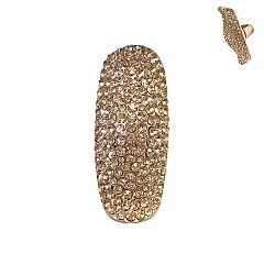 Large Iconic Crystal  Encrusted Knuckle Stretch Ring