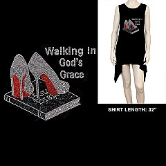 WALKING GOD'S GRACE HOTFIX/RHINESTONE SHIRT