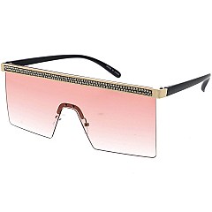 Pack of 12 Luxury Jewel Lined Shield Sunglasses