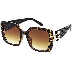 Pack of 12 TEXTURED TEMPLES LINKED HIGH FASHION SUNGLASSES