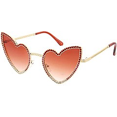 Pack of 12 Fashion Rhinestone Heart Sunglasses