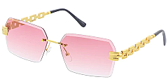Pack of 12 LINK CHAIN Rimless Square Sunglasses