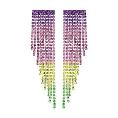 Long Waterfall Crystal Rainbow Earrings