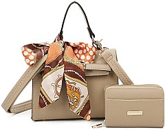Scarfed & Pad Locked 2-in-1 Satchel Crossbody Bag