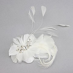 FASHIONABLE BRIDAL FEATHER HAIR COMB SLW0647