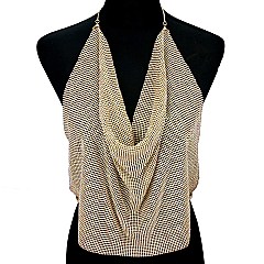 SEXY HALTER RHINESTONE TOP 15" LARGE