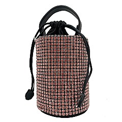 Sparkly Crystals Cylinder Satchel Bag