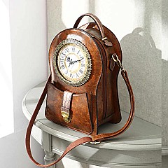 Functional Clock Face Convertible Grab Bag Backpack Shoulder Handbag