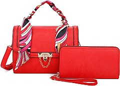 Scarfed Top Handle 2-in-1 Satchel Crossbody Bag