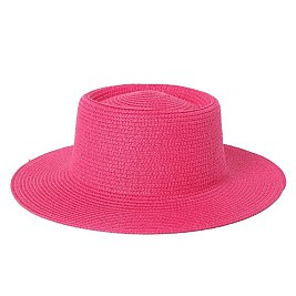 Flat Top Fedora Straw Hat -NEW