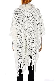 Fashionable Faux Fur Collar Fringe Vest FM-AV232