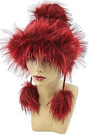 Pack of 4 Fashionable Pom Pom Furry Beanie