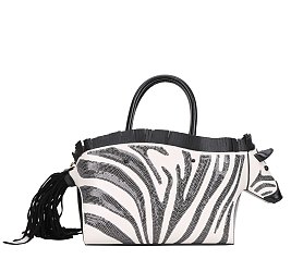 Zebra Pattern Style Satchel Handbags