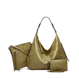 3-in-1 Hobo Shoulder Bag & Cross-Body With Wallet Set