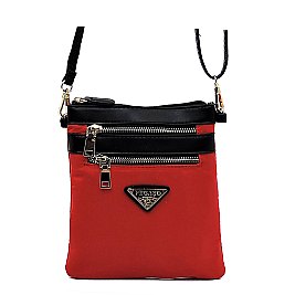 PEGASO Nylon Multi Zipper Crossbody Bag