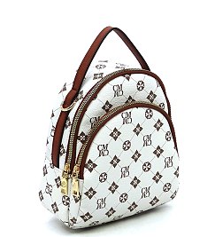 Monogrammed Convertible Backpack Satchel