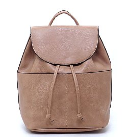 Fashion Flap Drawstring Backpack