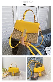 Straw Modern Satchel-Crossbody Bag